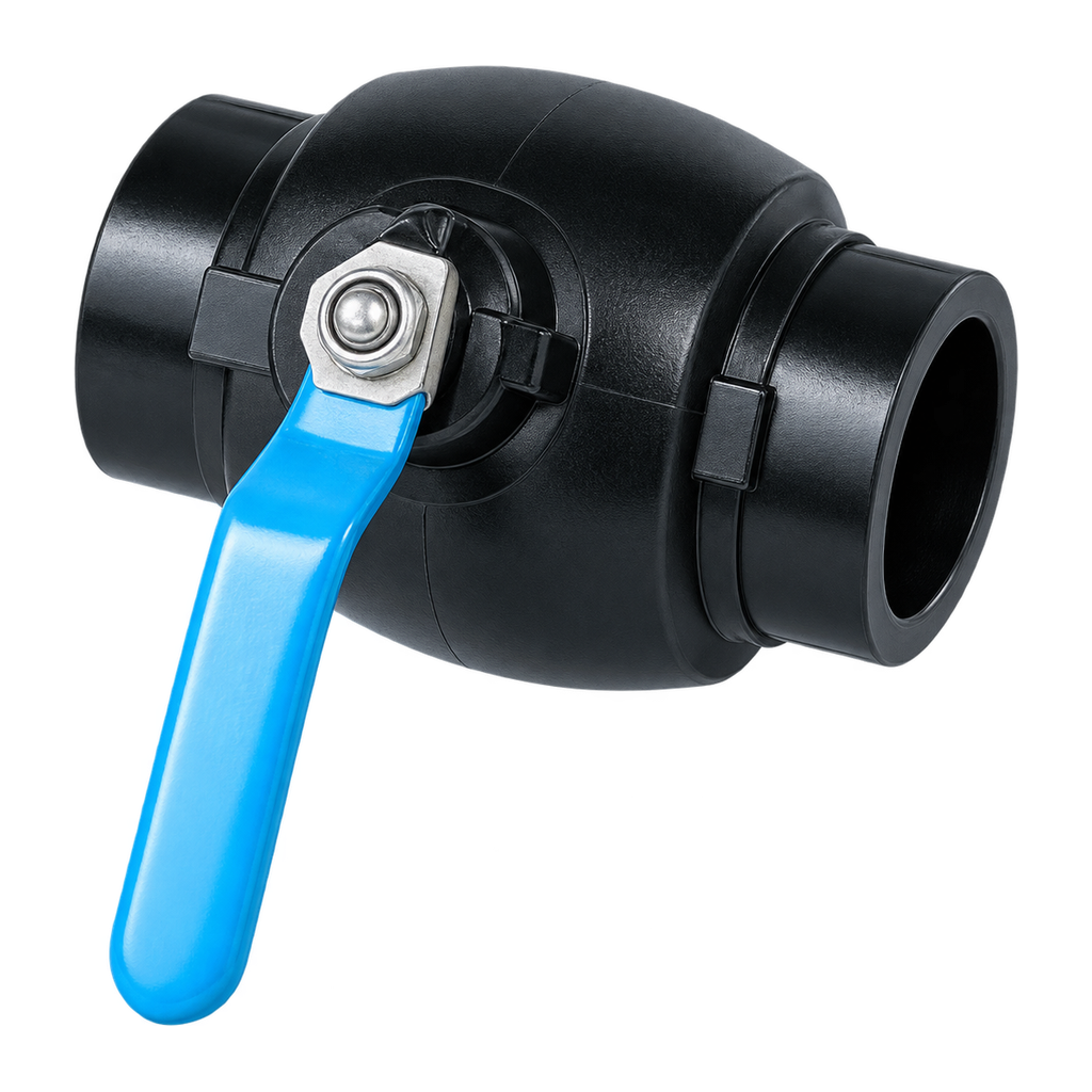 Black PE ball valve for irrigation pipe