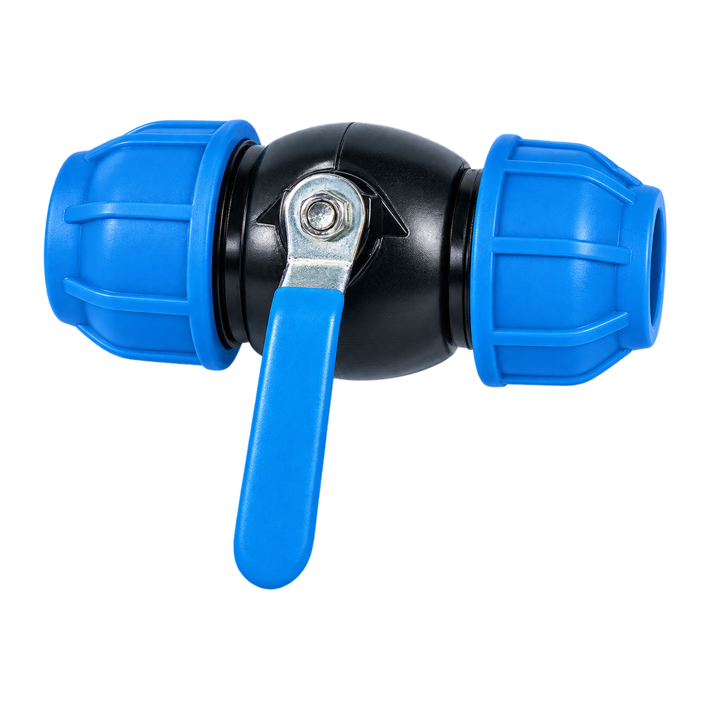 Blue-cap PE ball valve for irrigation pipe